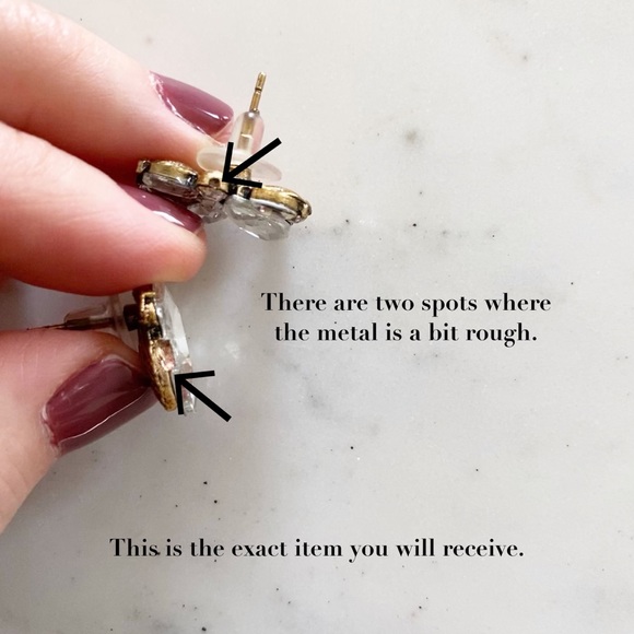 🆑 "Lennox" Earrings || Clear Crystal Statement - Picture 8 of 11